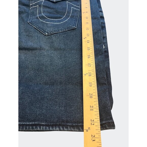 True Religion Mens Ricky Relaxed Straight Denim Shorts Dark Lagoon Wash Size 40 - Picture 13 of 16